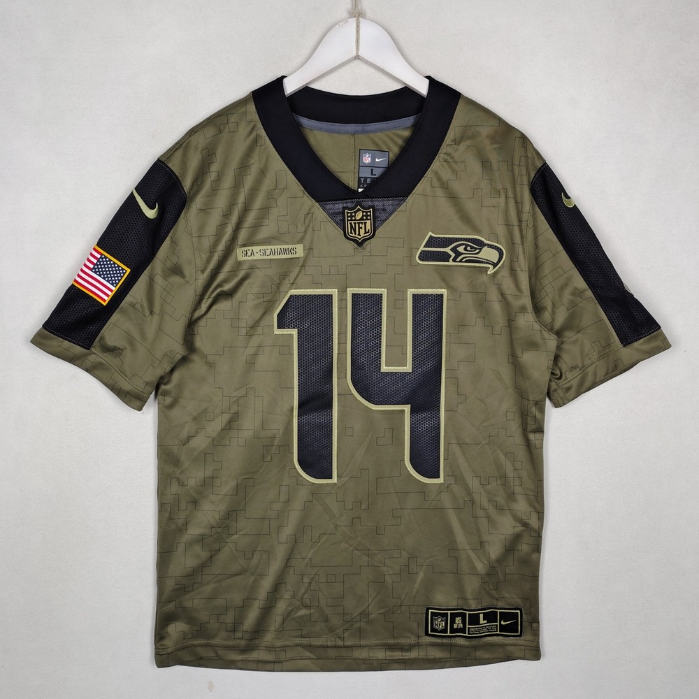 Nike Seattle Seahawks DK Metcalf 14 Salute to Service Jersey Mens Large Olive